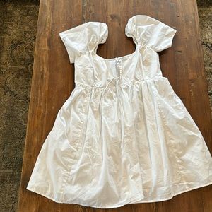 Abercrombie tie front mini dress white size large